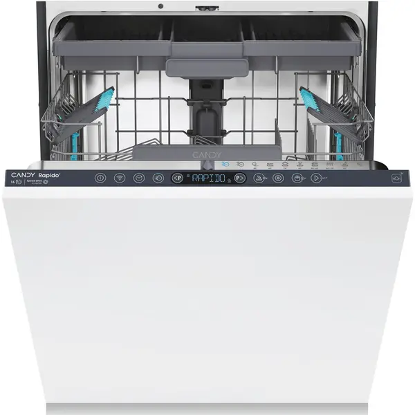 CANDY Masina de spalat vase incorporabila Candy Rapido CS 6B0S3PSA, 16 seturi, 10 programe, Clasa B, WiFi+Ble, Wash & Dry 35', Motor Speed-Drive Inverter, Automatic Open Door, Floor light, 60 cm, Alb