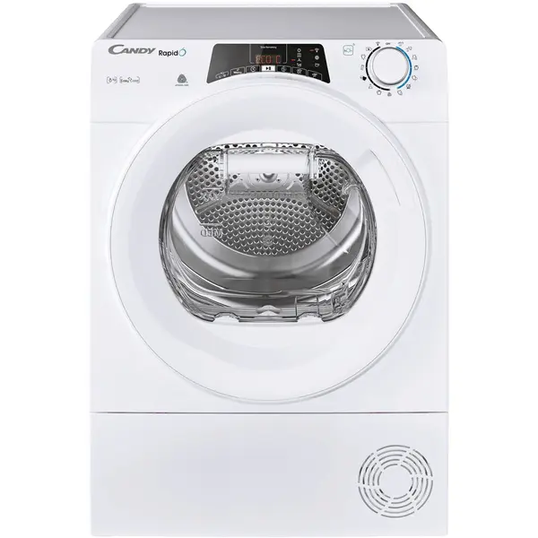 CANDY Uscator de rufe Candy Rapido ROE H8A2TE-S, Pompa de caldura, 8 kg, Clasa A++, WiFi, Easy case, Senzor uscare, Antisifonare, Alb