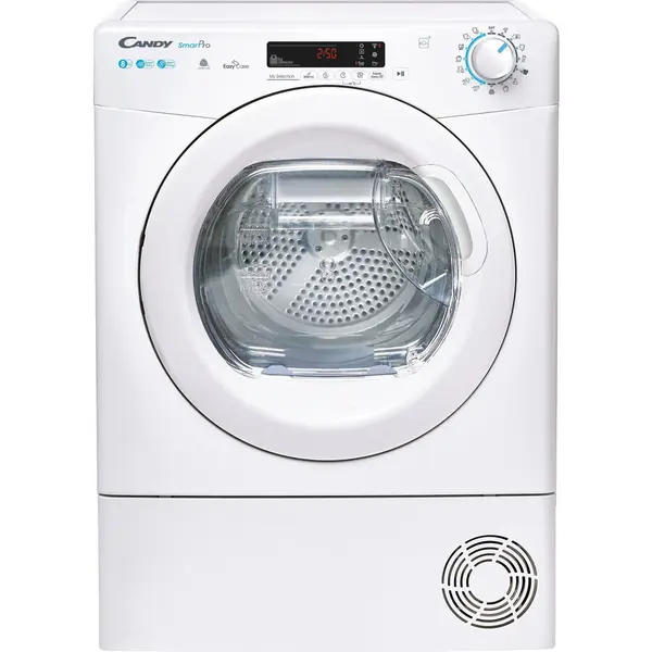 CANDY Uscator de rufe Candy Smart Pro CSOE H8A2DE-S, Pompa de caldura, 8 kg, Clasa A++, WiFi, Easy case, Senzor uscare, Antisifonare, Alb