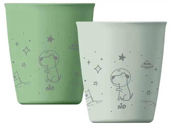Căni pentru copii Nip Eat Green - 2 bucăți, 250 ml, verzi