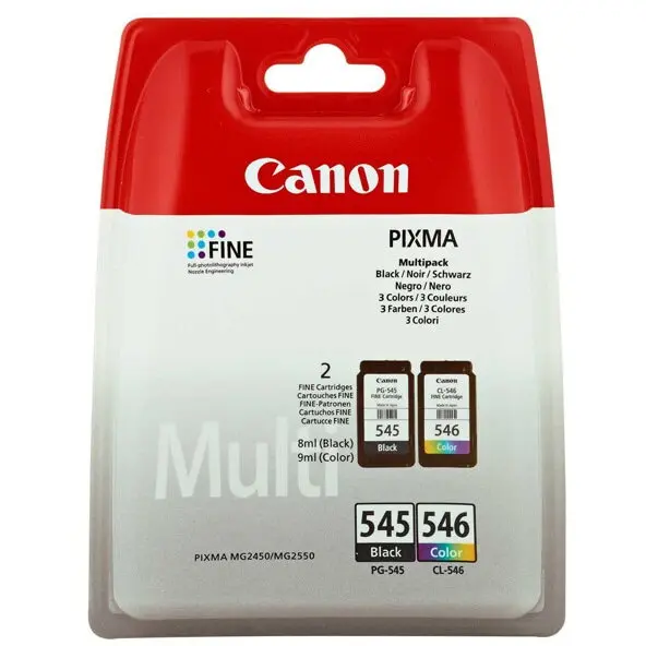 Canon Cartuse cerneala Original CANON PG-545, CL-546, Negru si Color, 180 pagini