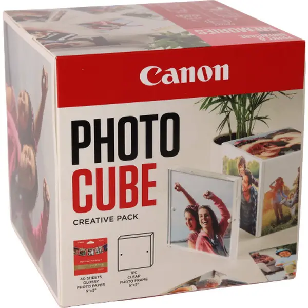 Canon Hartie Canon Photo Cube & Frame PP-201, Glossy II, 13 x 13 cm (5 x 5 inch), 40 coli, Creative Pack Pink