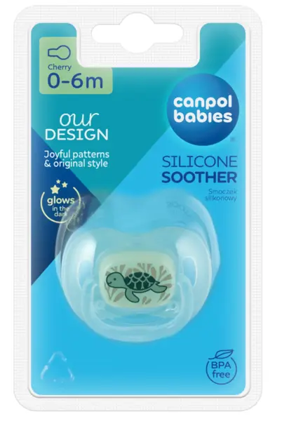 Canpol 34/900 Suzeta rotunda din silicon love & sea 0-6 luni blue