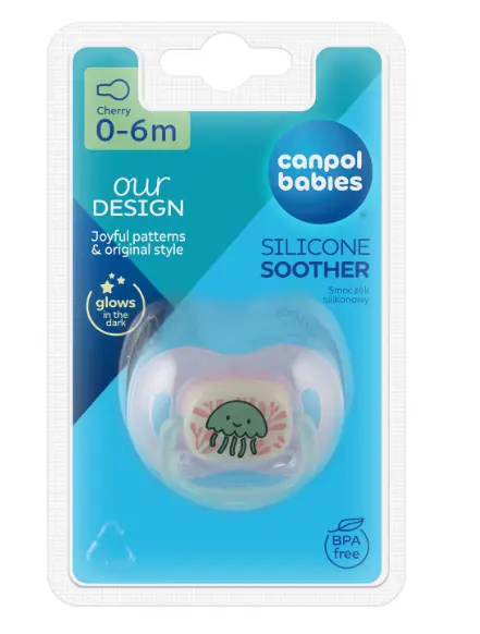 Canpol 34/900 Suzeta rotunda din silicon love & sea 0-6 luni pink