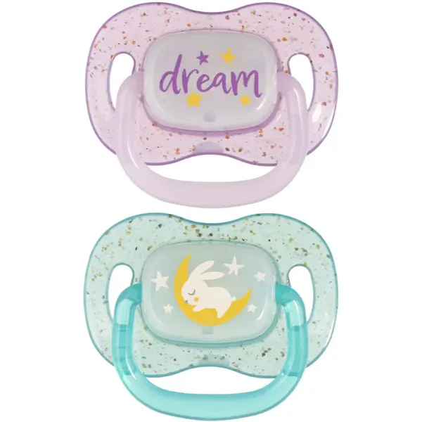 Canpol babies NIGHTGLOW Girl suzetă 18m+ 2 buc