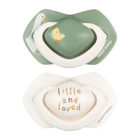 Canpol Babies Suzeta din silicon simetrica Light Touch Goose 6-18 luni – 2 buc
