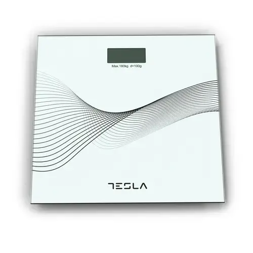 Cantar corporal Tesla BS103W, 180kg, baterii 2xAAA, 30x30cm, Alb
