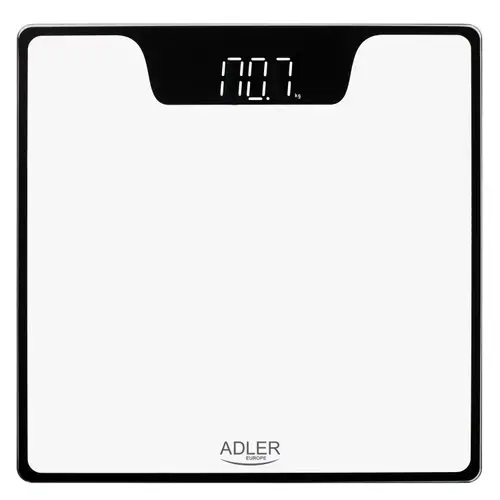 Cantar de baie Adler AD 8174w, max 180 kg, 100 g, Sticla securizata (Alb)