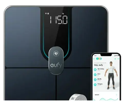 Cantar de baie eufy Smart Scale P2 Pro, Bluetooth, 3D Virtual Body Mod (Negru)