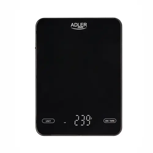 Cantar de bucatarie Adler AD 3177b, max 10 kg, Diviziune 1 g, Display LED, USB Type-C (Negru)