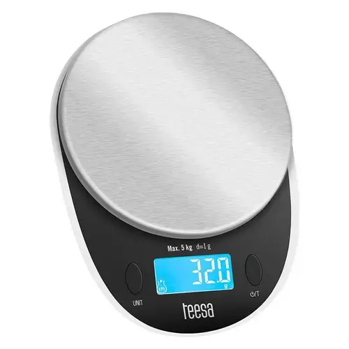 Cantar de bucatarie Teesa TSA0808, 5 kg (Negru/Argintiu)