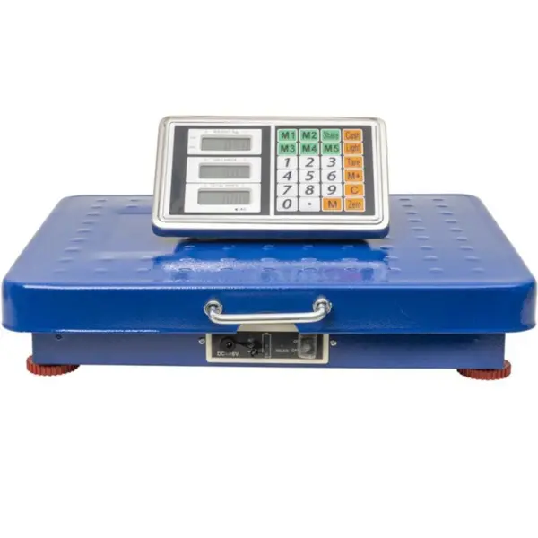 Cantar Electronic cu Platforma, fara Fir, 41 x 51 cm, Capacitate Maxima 300 kg, Albastru