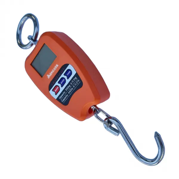 Cantar electronic de mana Mencoza Lider, cu carlig, 200kg, afisaj LCD