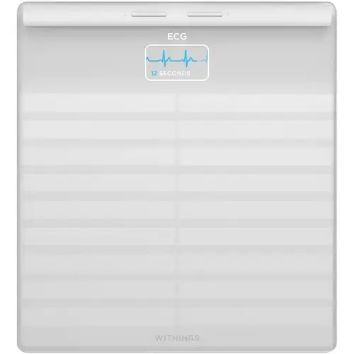 Cantar inteligent Withings Body Scan, Tehnologie Position Control, Baterie li-ion reincarcabila, 4 senzori de greutate, Alb