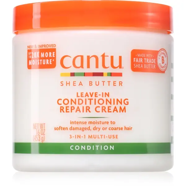 CANTU Shea Butter Leave-In Conditioning Cream balsam (nu necesita clatire) pentru par deteriorat 453 g