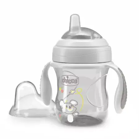 Canuta de tranzitie Gri 4 luni+, 200ml, Chicco