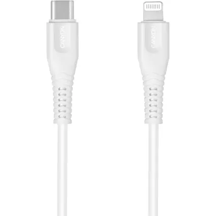 Canyon Cablu de date Canyon CNS-MFIC4W, USB-C - Lightning, 1,2m, Alb