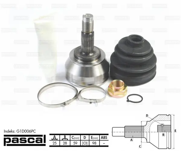 Cap planetara spre roata (25z 28z 59mm) ALFA ROMEO 145, 146, 156; FIAT MAREA; LANCIA LYBRA 1.9D 2.4D 2.5 intre 1997-2006