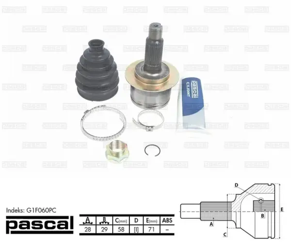 Cap planetara spre roata (28z 29z 58mm) FIAT SEDICI; SUZUKI SWIFT III, SX4 1.5 1.6 dupa 2006