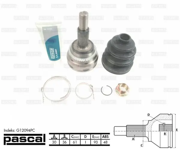 Cap planetara spre roata (30z 36z 61mm; ABS:48) TOYOTA AURIS, AVENSIS, COROLLA VERSO 2.0D 2.2D intre 2005-2012
