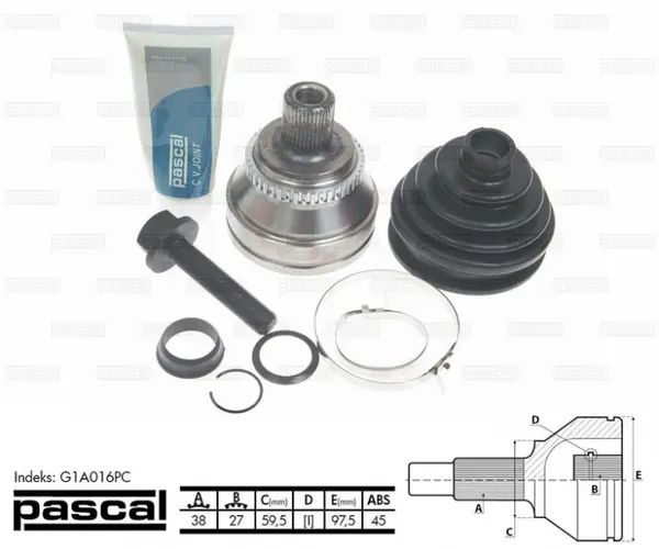 Cap planetara spre roata (38z 27z 59,5mm; ABS:45) AUDI 100, 80, 90, A6, CABRIOLET, COUPE 2.2-4.2 intre 1988-2000