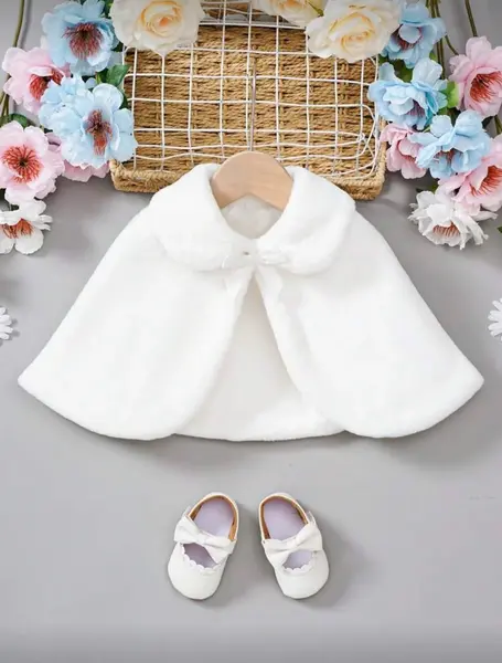 Capa rosie eleganta din blanita ecologica pentru fete - Annabelle
