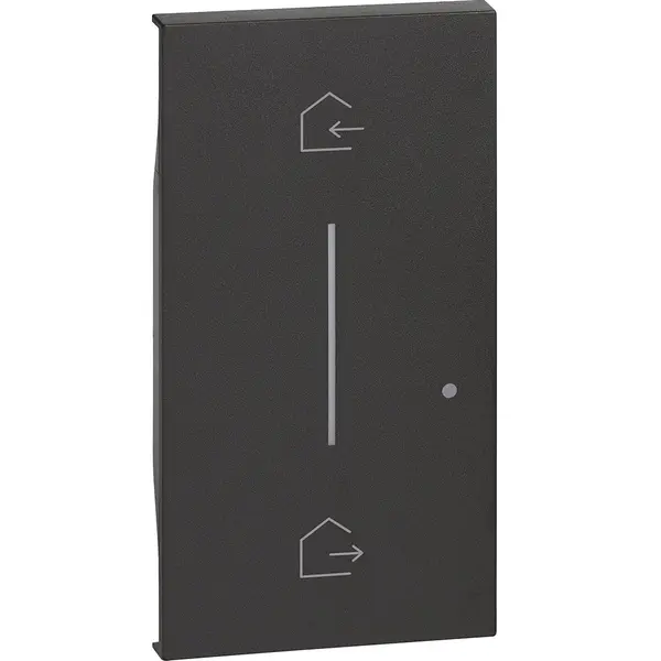Capac 2 module iluminabil pentru dispozitive de control al scenariilor fara fir. Simbol In&Out(K4570CW) Bticino Living Now KG40M2, negru