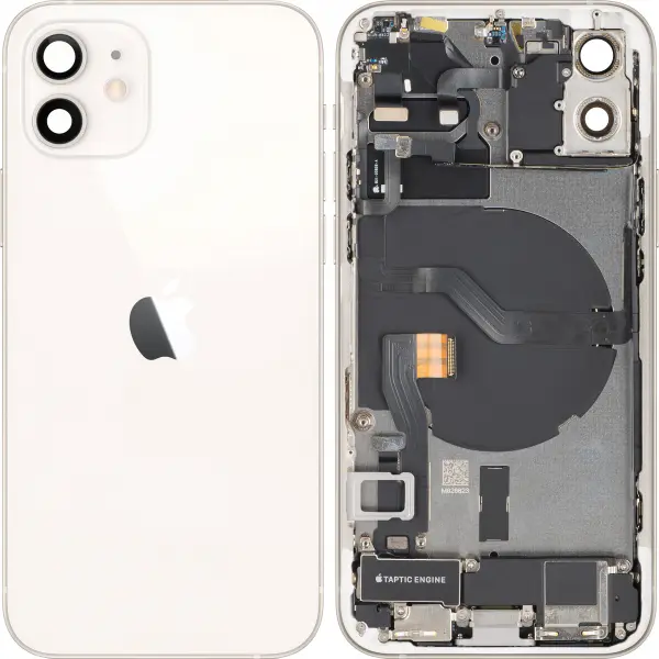 Capac Baterie Apple iPhone 12, Cu Carcasa Mijloc, Full Parts, Alb, Swap