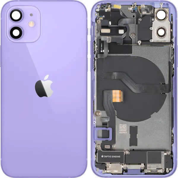 Capac Baterie Apple iPhone 12, Cu Carcasa Mijloc, Full Parts, Mov, Swap