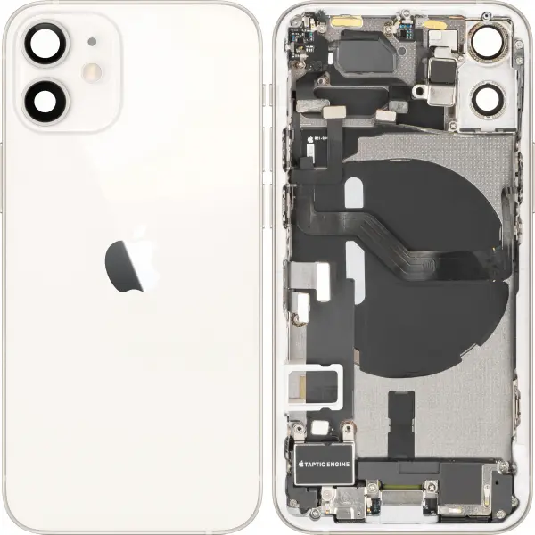 Capac Baterie Apple iPhone 12 mini, Cu Carcasa Mijloc, Full Parts, Alb, Swap