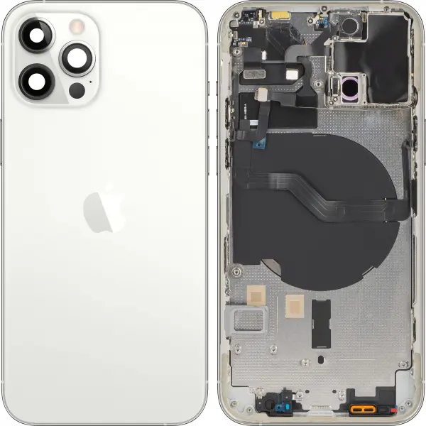 Capac Baterie Apple iPhone 12 Pro, Cu Carcasa Mijloc, Argintiu, Swap