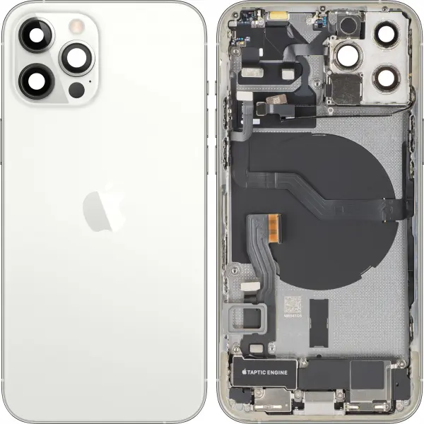 Capac Baterie Apple iPhone 12 Pro, Cu Carcasa Mijloc, Full Parts, Argintiu, Swap