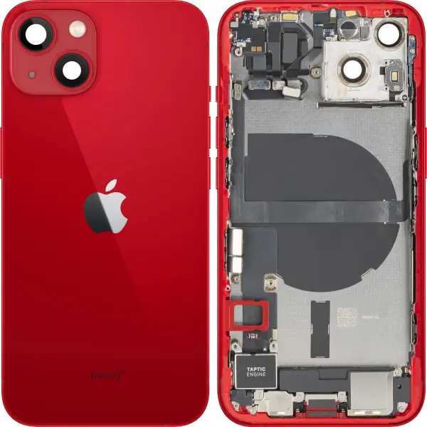 Capac Baterie Apple iPhone 13, Cu Carcasa Mijloc, Full Parts, Rosu, Swap