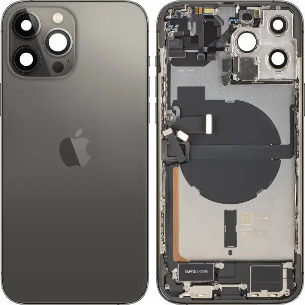 Capac Baterie Apple iPhone 13 Pro Max, Cu Carcasa Mijloc, Full Parts, Negru (Graphite), Swap