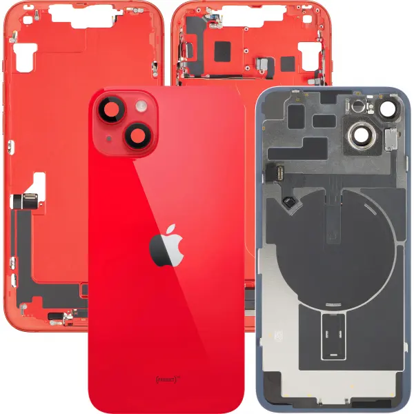 Capac Baterie Apple iPhone 14 Plus, Cu Carcasa Mijloc, Full Parts, Rosu, Swap