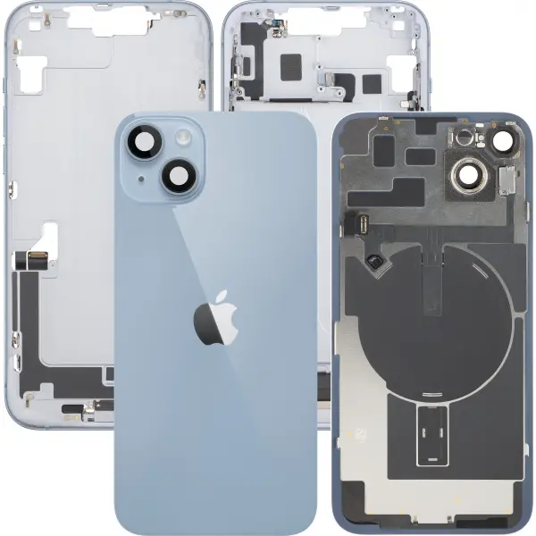 Capac Baterie Apple iPhone 14 Plus, Cu Carcasa Mijloc, Full Parts, Albastru, Swap