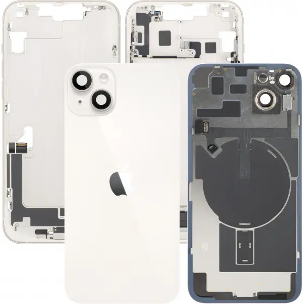 Capac Baterie Apple iPhone 14 Plus, Cu Carcasa Mijloc, Full Parts, Alb (Starlight), Swap