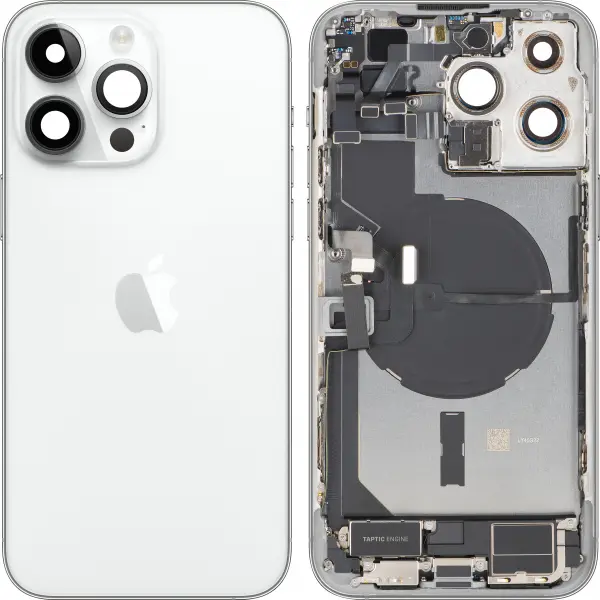 Capac Baterie Apple iPhone 14 Pro Max, Cu Carcasa Mijloc, Full Parts, Argintiu, Swap