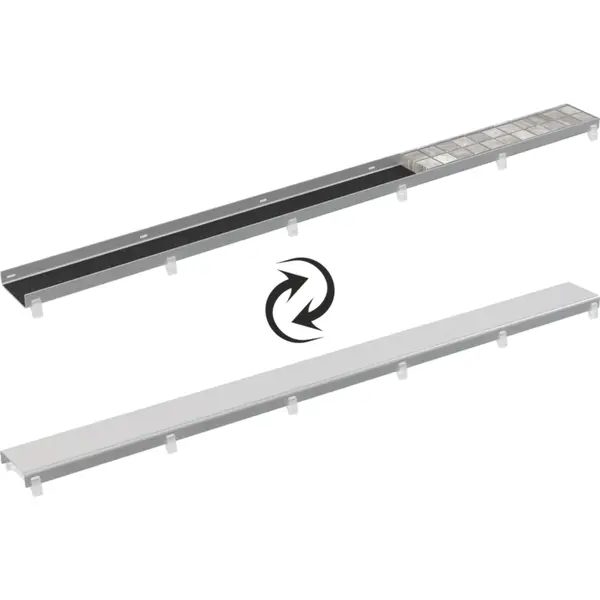 Capac cu doua fete pentru rigola dus din otel inoxidabil 750 mm Alcadrain DOUBLE-750M