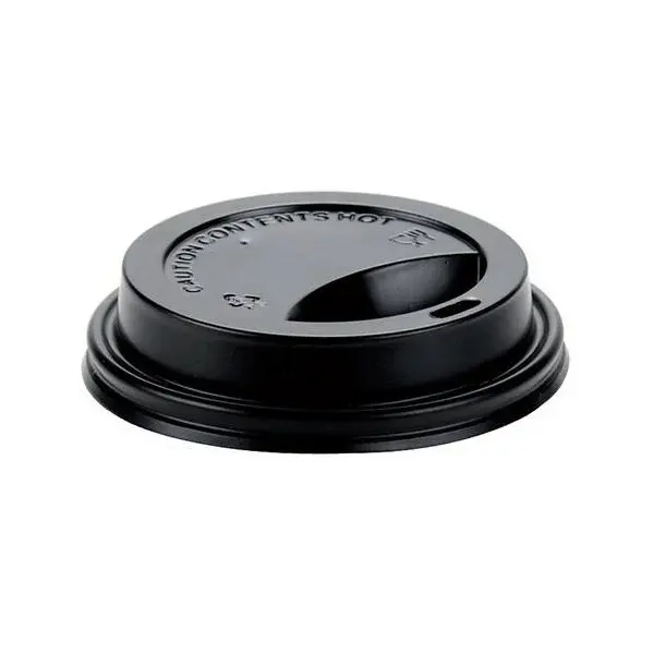 Capac plastic negru 80 mm pentru pahare 240–355 ml – Set 100 Buc Capac plastic negru 80 mm pentru pahare 240–355 ml – Set 100 Buc