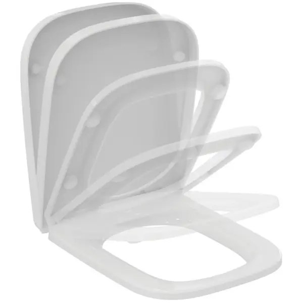 Capac WC Ideal Standard I.Life, Forma Patrata, Alb, Inchidere Lenta