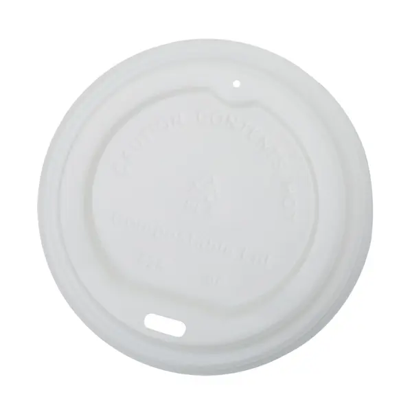 Capace Biodegradabile, Compostabile, Albe, Diametru 90 mm, 100 buc