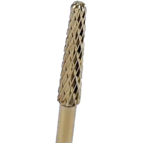 Capete de Freza Unghii Aurita din Carbid, 3.1 x 14 mm, Forma Conica, Granulatie Medie, pentru Indepartare Gel si Acril