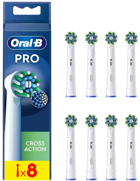 Capete de rezervă Oral-B - Cross Action, 8 bucăți, alb