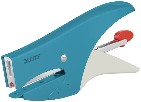 Capsator metalic tip cleste capse nr.10 capacitate 15 coli Leitz diverse culori Capsator metalic tip cleste capse nr.10 capacitate 15 coli Leitz diverse culori albastru celest