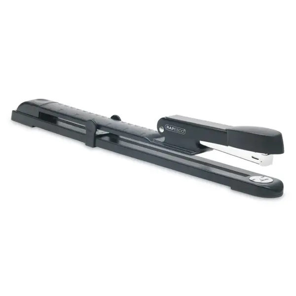 Capsator negru metalic 24/6-26/6 mm 25 coli Rapesco Capsator metalic cu brat lung Rapesco Marlin 25 coli negru