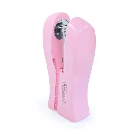 Capsator plastic Rapesco Stand-up 20 coli roz fondant