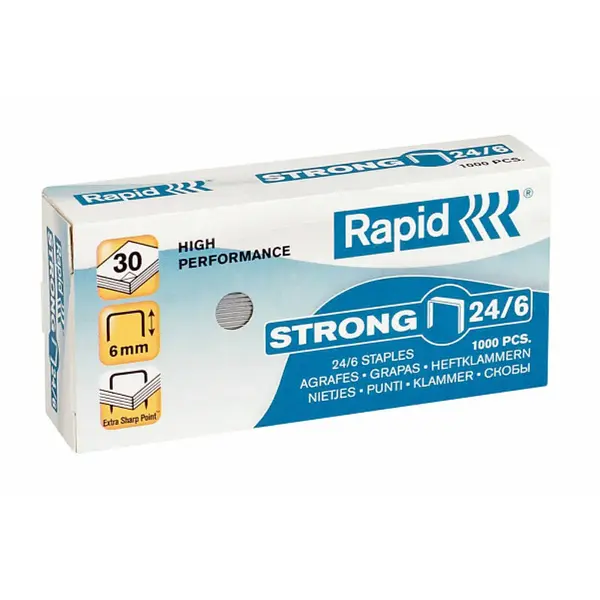 Capse 24/6 Rapid Strong 1000 bucati/cutie Capse 24/6 Rapid Strong 1000 bucati/cutie