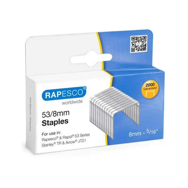 Capse 53/8 Rapesco pentru Tacker 2000 bucati/cutie Capse 53/8 Rapesco pentru Tacker 2000 bucati/cutie