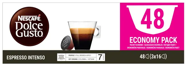 Capsule de cafea NESCAFE Dolce Gusto - Espresso Intenso Economy pack, 48 băuturi